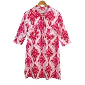 Persifor Tuckernuck Button Front Shirt Dress  XL Stretch Preppy Coastal Travel